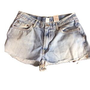 Lucky Brand Blue Jean Shorts Distressed Cut-Offs size 33